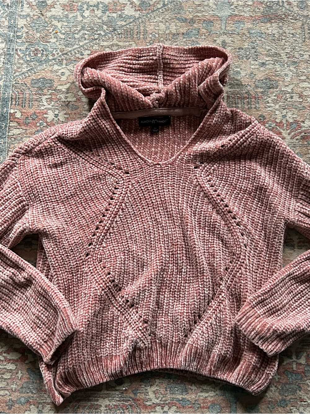 Almost Famous Chenille Hooded Sweater